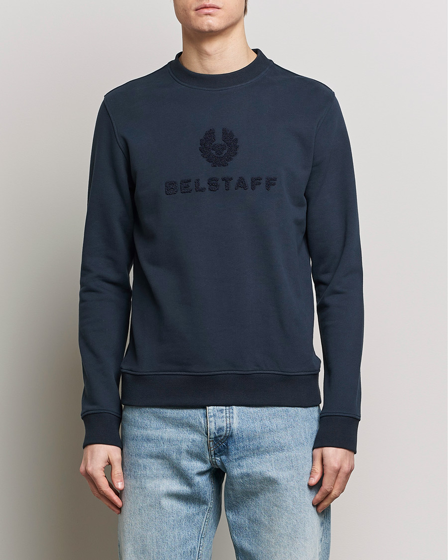 Hombres | Jerséis y prendas de punto | Belstaff | Varsity Logo Sweatshirt Dark Ink