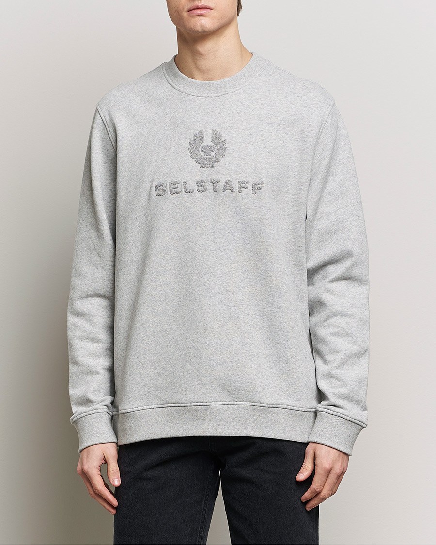 Hombres | Jerséis y prendas de punto | Belstaff | Varsity Logo Sweatshirt Old Silver Heather