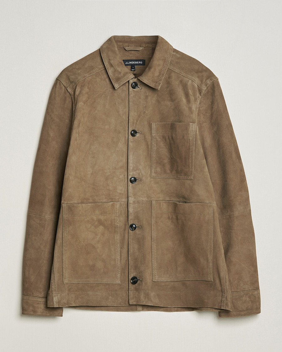 Hombres | Abrigos y chaquetas | J.Lindeberg | Walt Suede Jacket Walnut