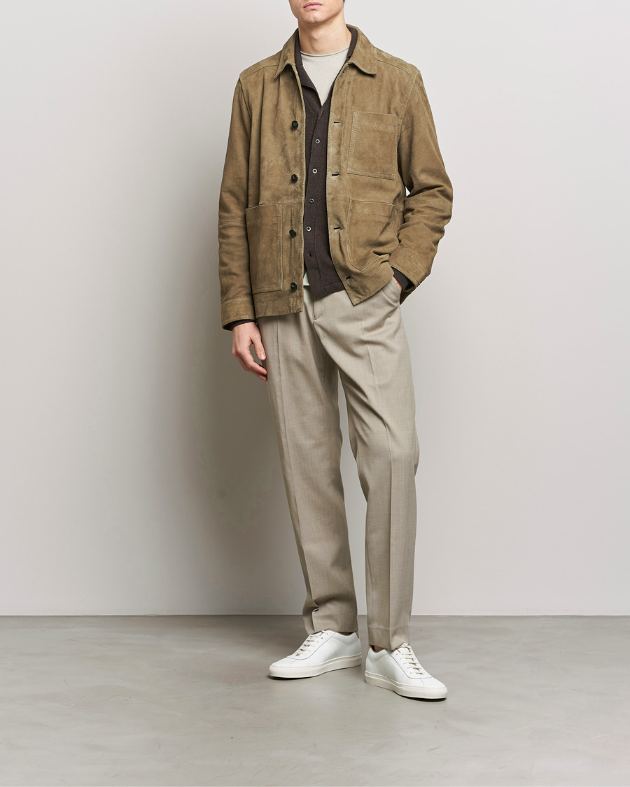 Hombres | Abrigos y chaquetas | J.Lindeberg | Walt Suede Jacket Walnut