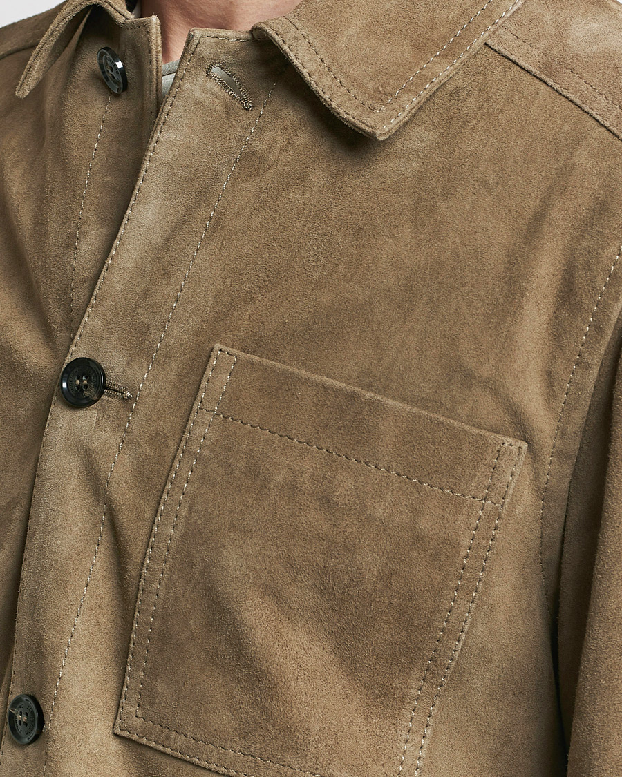 Hombres | Abrigos y chaquetas | J.Lindeberg | Walt Suede Jacket Walnut