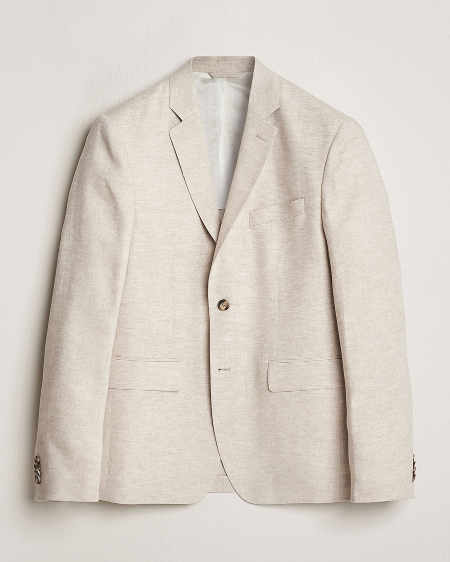 Hombres | Blazers | J.Lindeberg | Hopper Super Linen Blazer Moonbeam
