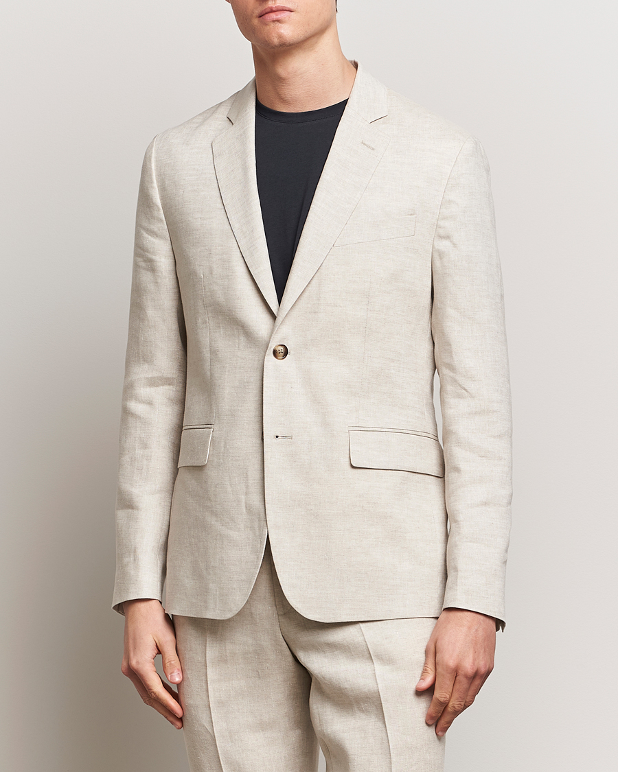 Hombres | Blazers | J.Lindeberg | Hopper Super Linen Blazer Moonbeam