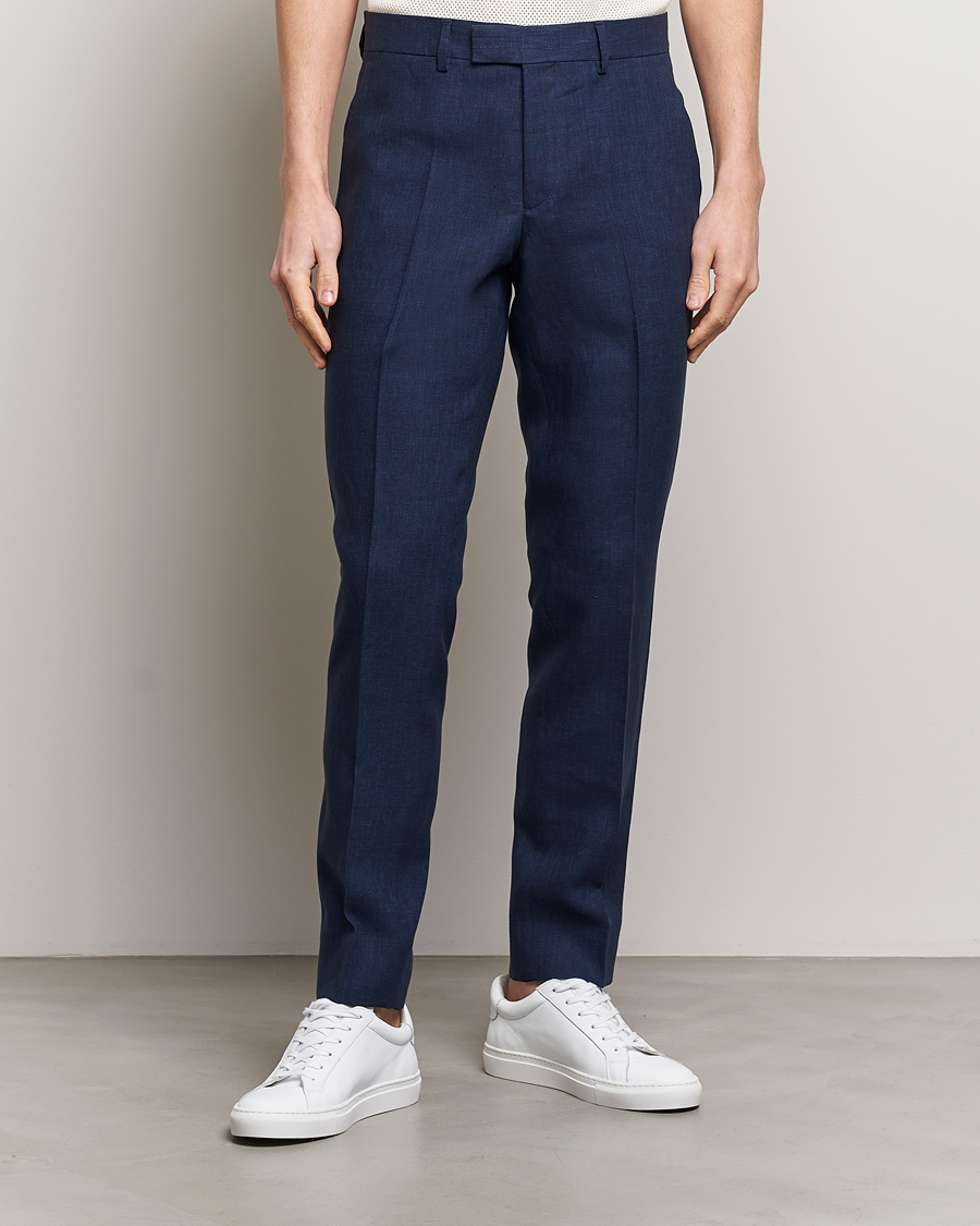 Hombres |  | J.Lindeberg | Grant Super Linen Trousers Navy
