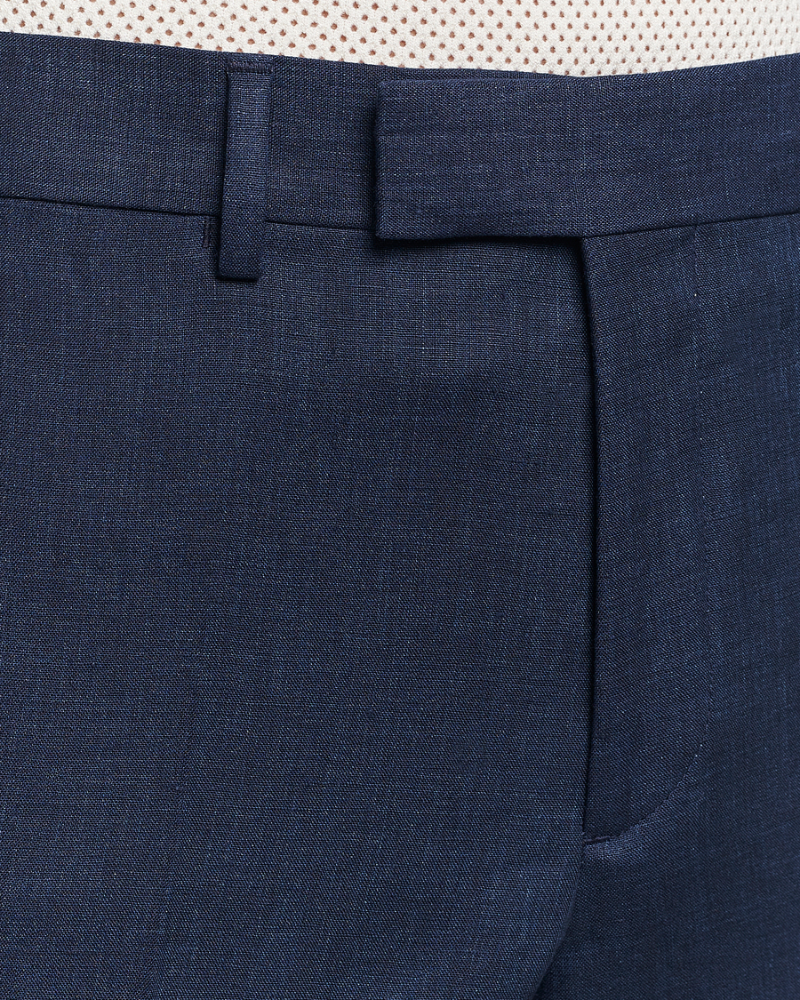 Hombres | Pantalones | J.Lindeberg | Grant Super Linen Trousers Navy