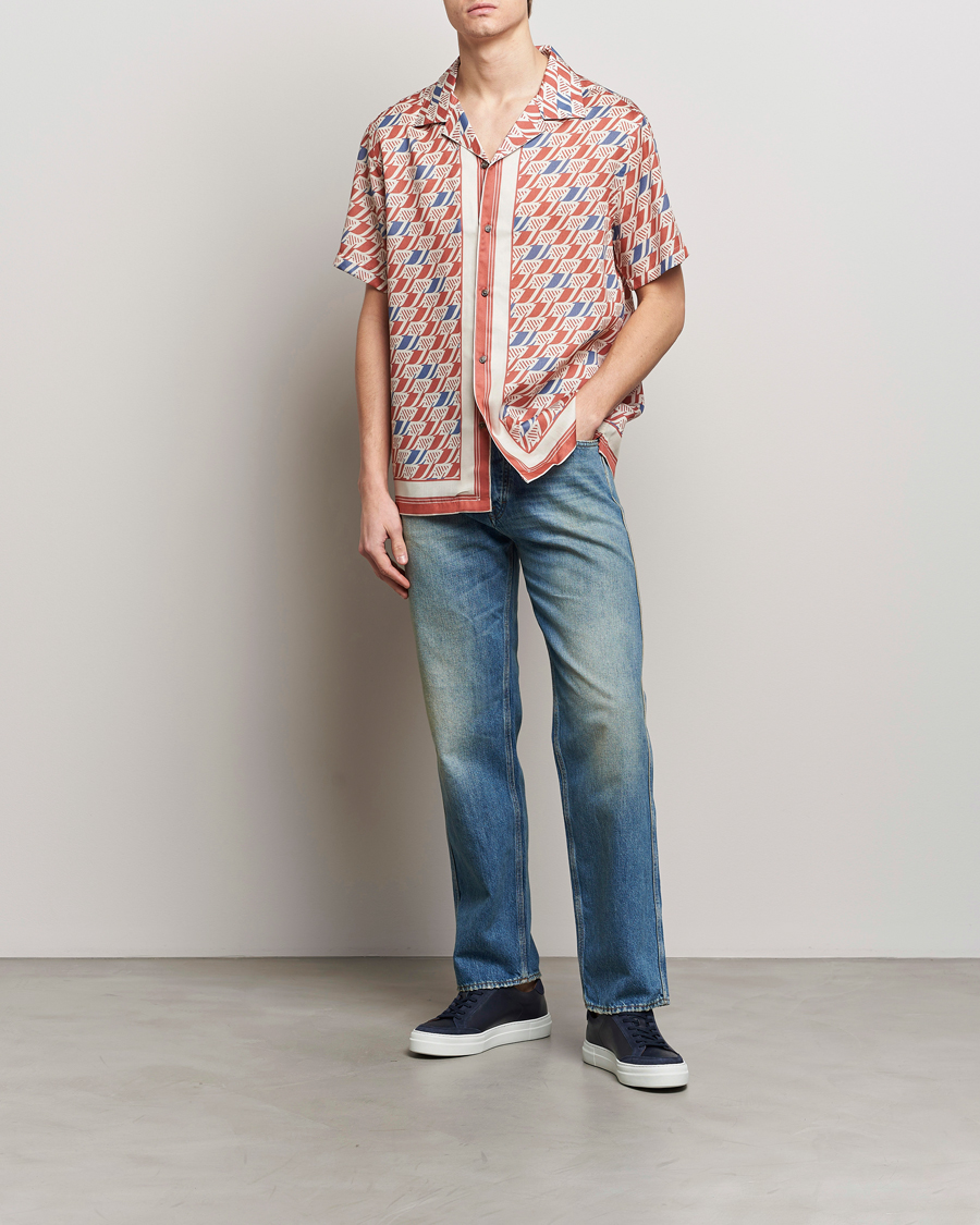 Hombres | Camisas | J.Lindeberg | Elio Tencel Moto Print Short Sleeve Shirt Multi