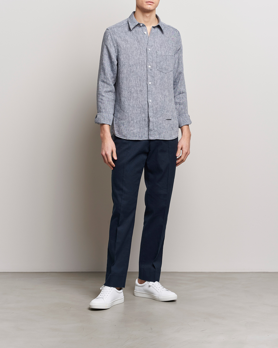 Hombres | Pantalones | J.Lindeberg | Lois Cotton/Linen Stretch Pants Navy