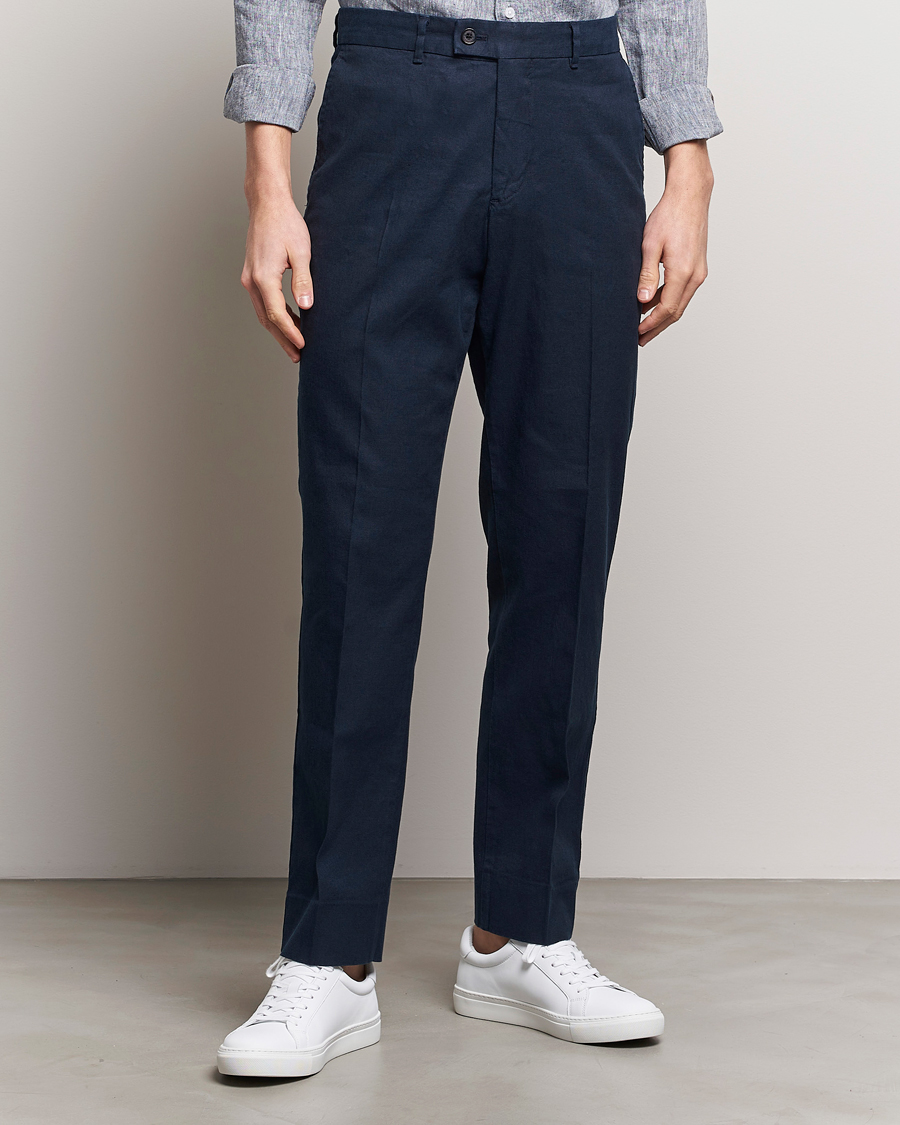Hombres | Pantalones | J.Lindeberg | Lois Cotton/Linen Stretch Pants Navy