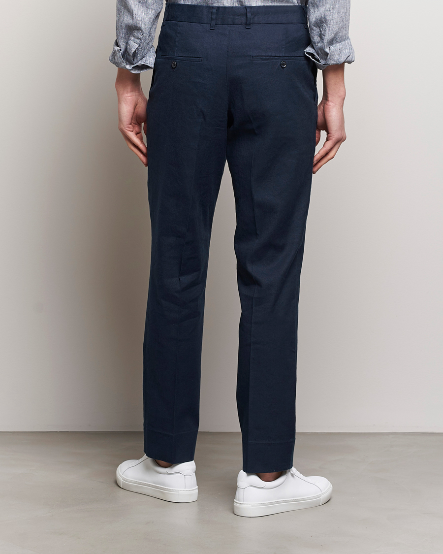 Hombres | Pantalones | J.Lindeberg | Lois Cotton/Linen Stretch Pants Navy