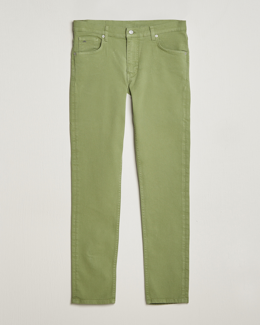 Hombres | Pantalones | J.Lindeberg | Jay Twill Slim Stretch 5-Pocket Trousers Oil Green