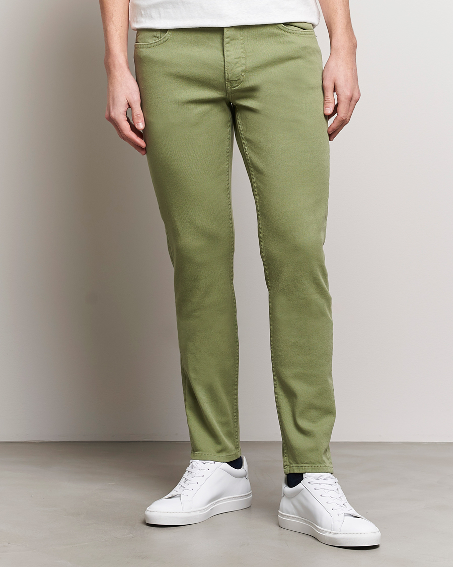 Hombres | J.Lindeberg | J.Lindeberg | Jay Twill Slim Stretch 5-Pocket Trousers Oil Green