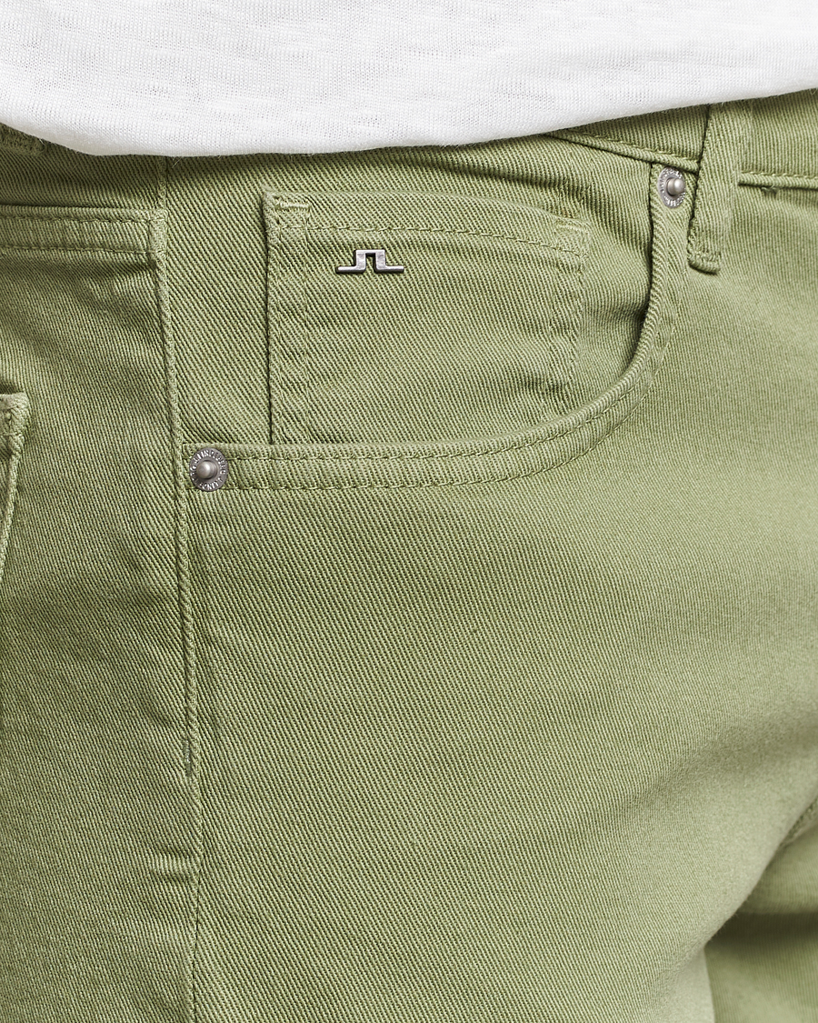 Hombres | Pantalones | J.Lindeberg | Jay Twill Slim Stretch 5-Pocket Trousers Oil Green