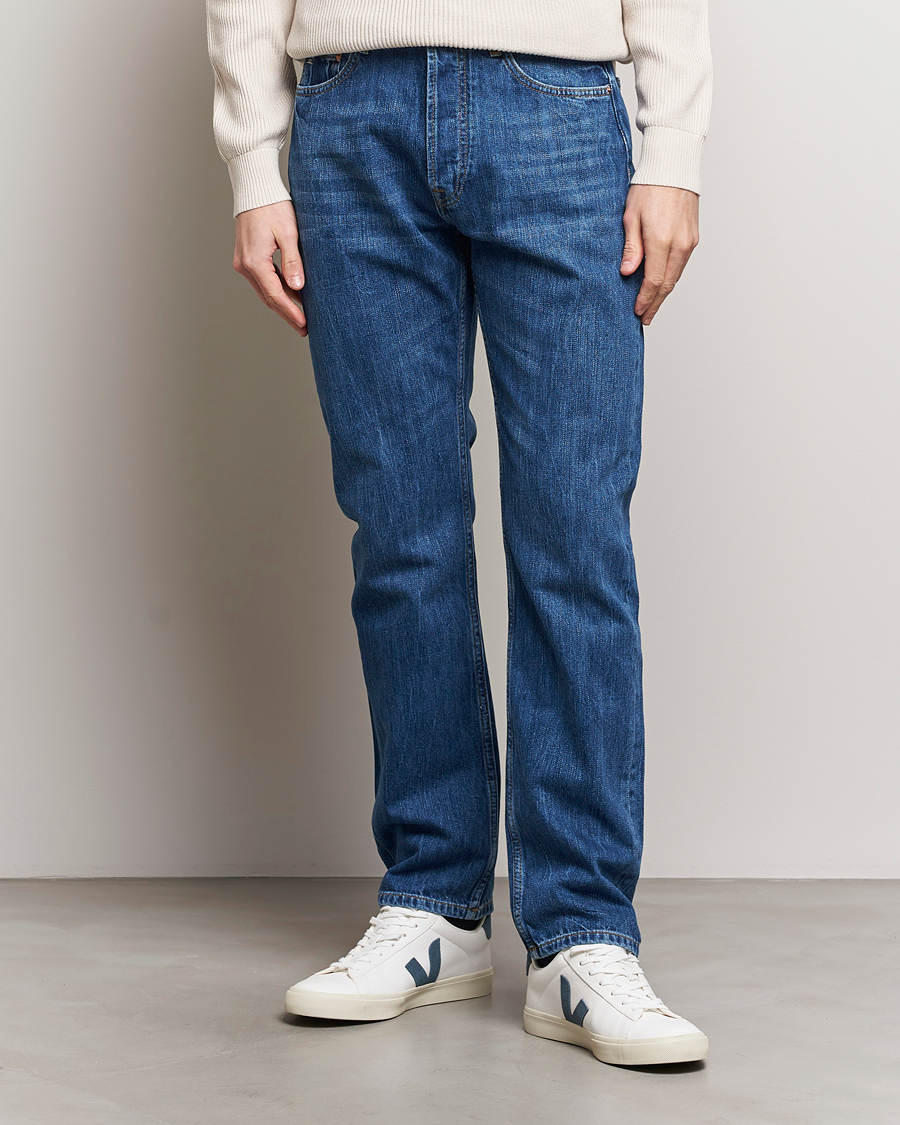 Hombres |  | J.Lindeberg | Cody Slub Regular Jeans Mid Blue