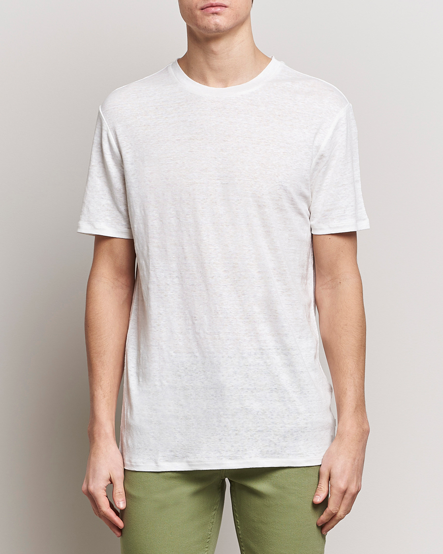 Hombres | Camisetas de manga corta | J.Lindeberg | Coma Linen T-Shirt Cloud White