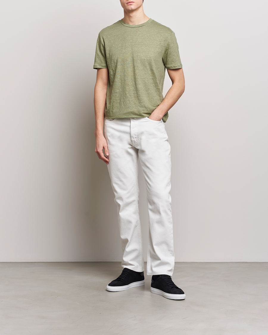 Hombres | Camisetas | J.Lindeberg | Coma Linen T-Shirt Oil Green