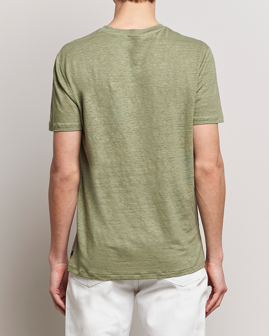 Hombres | Camisetas | J.Lindeberg | Coma Linen T-Shirt Oil Green