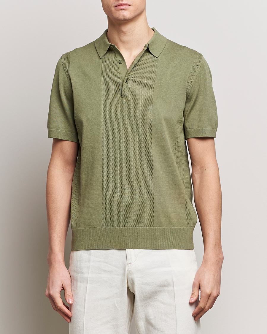 Herr | Business & Beyond | J.Lindeberg | Reymond Solid Knitted Polo Oil Green