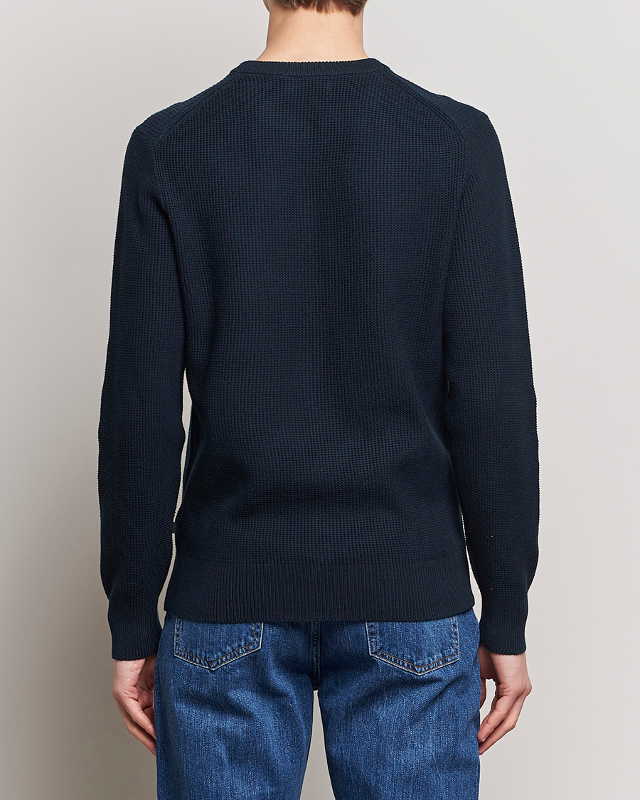 Hombres | Jerséis y prendas de punto | J.Lindeberg | Arthur Structure Organic Cotton Crew Neck Navy