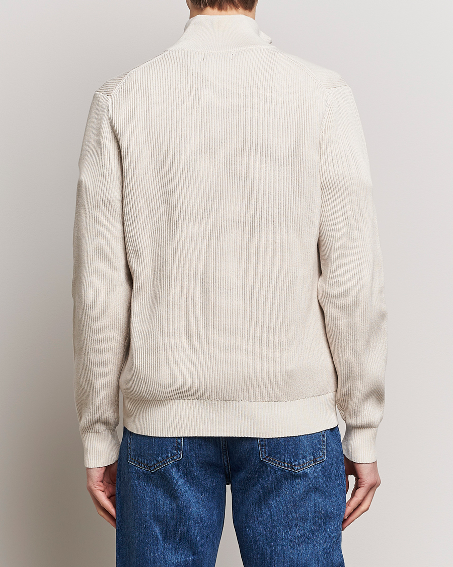 Hombres | Jerséis y prendas de punto | J.Lindeberg | Alex Half Zip Organic Cotton Sweater Moonbeam