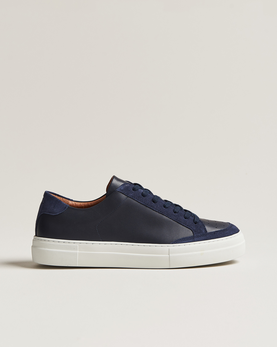 Hombres | J.Lindeberg Art Signature Leather Sneaker Navy | J.Lindeberg | Art Signature Leather Sneaker Navy