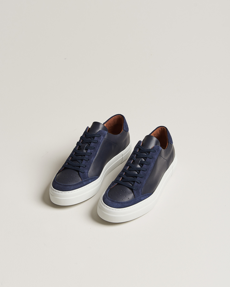 Hombres | Zapatos | J.Lindeberg | Art Signature Leather Sneaker Navy