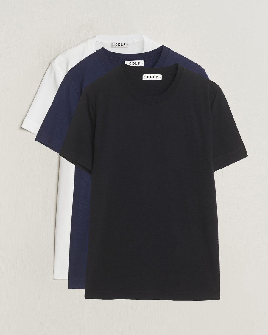 Hombres | Camisetas | CDLP | 3-Pack Midweight T-Shirt White/Navy/Black