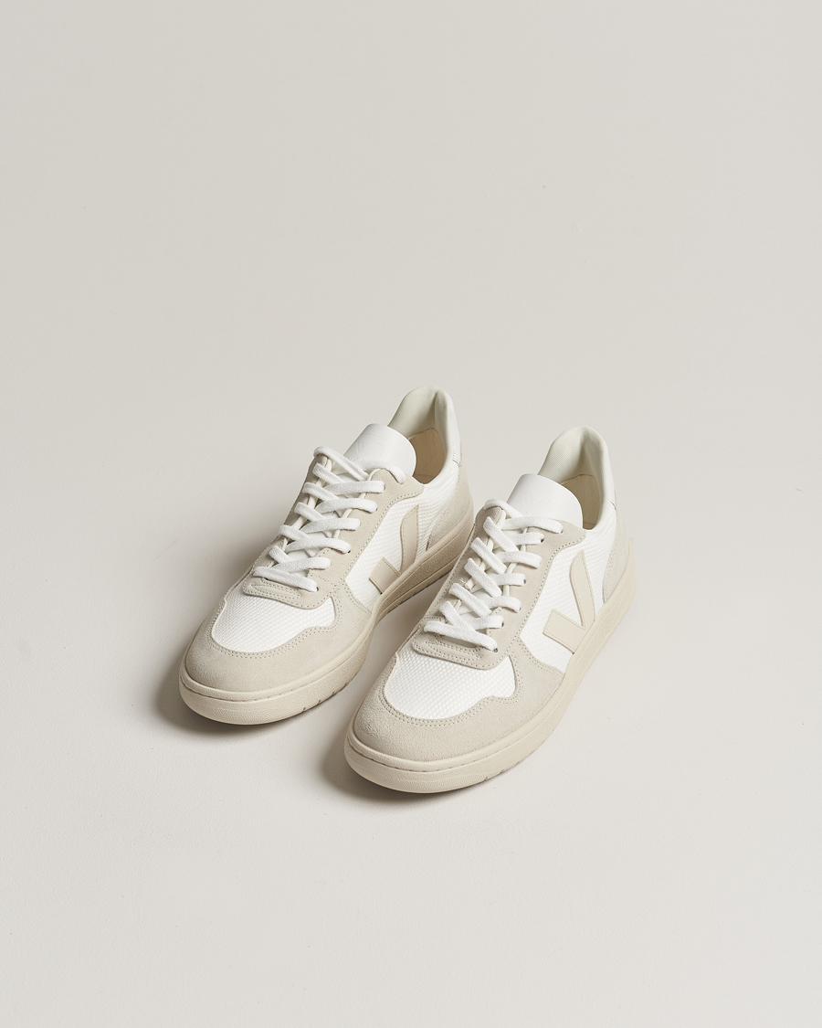 Hombres | Zapatillas blancas | Veja | V-10 Mesh Sneaker White/Natural Pierre