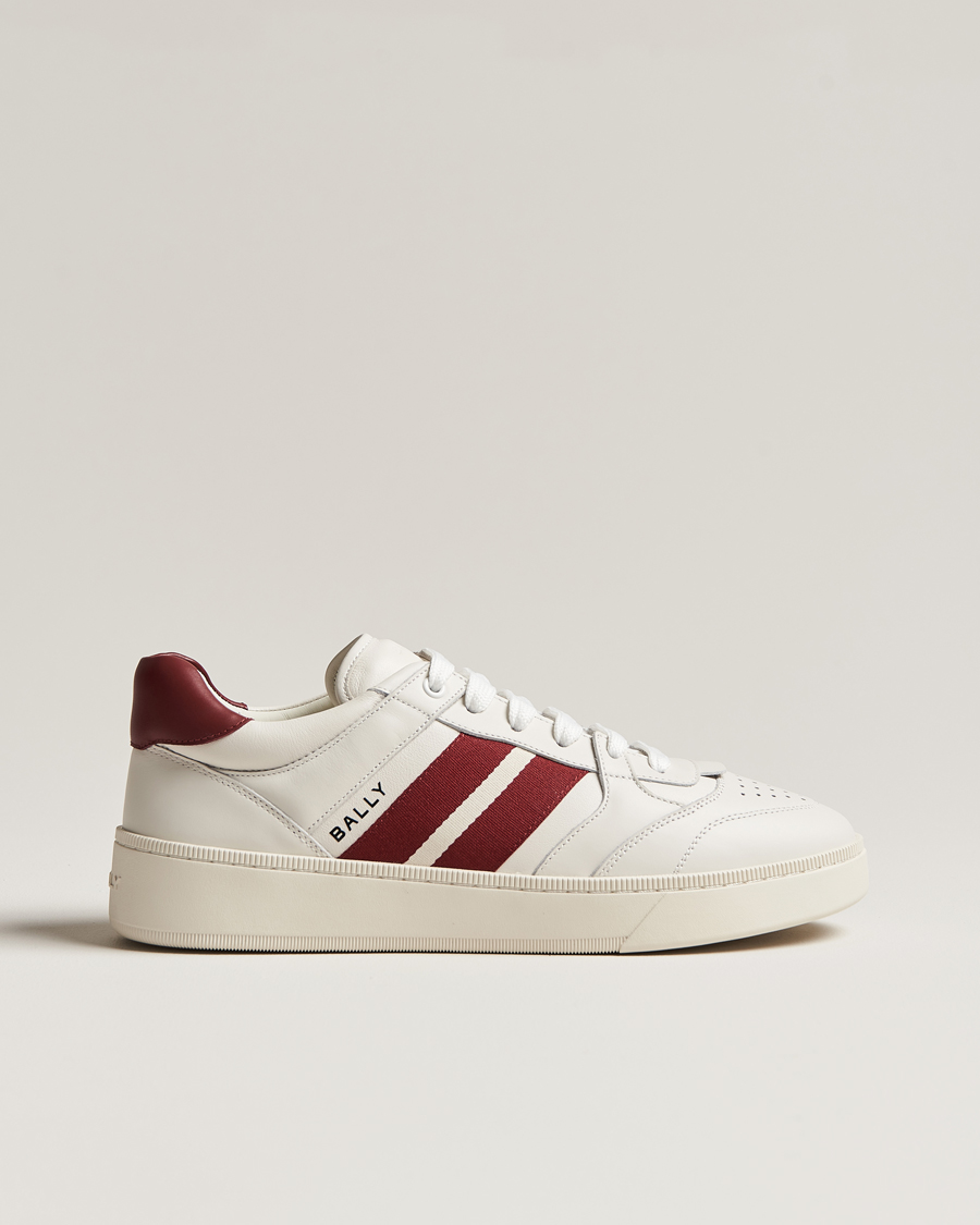 Hombres | Bally Rebby Leather Sneaker White/Ballyred | Bally | Rebby Leather Sneaker White/Ballyred