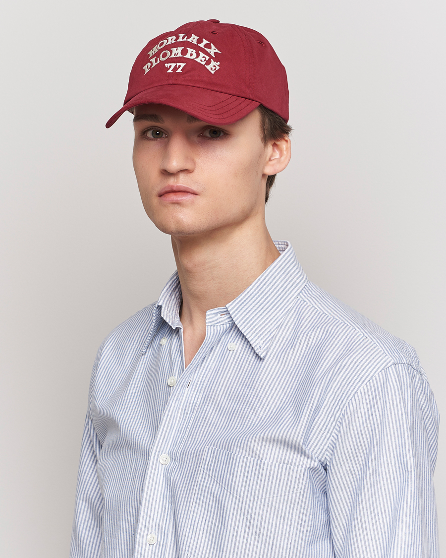 Hombres | Drake's Morlaix Plombee 77 Baseball Cap Red | Drake's | Morlaix Plombee 77 Baseball Cap Red