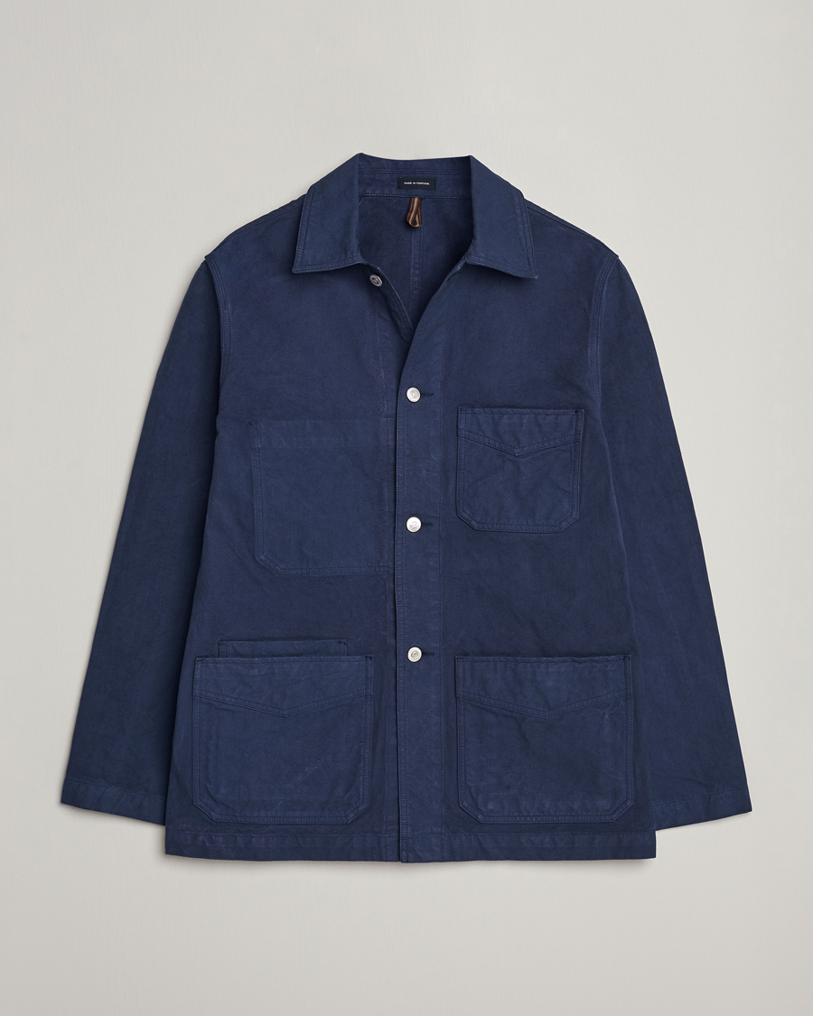 Hombres | Abrigos y chaquetas | Drake's | Duck Cotton Canvas Shore Jacket Navy