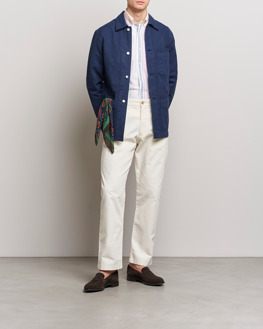 Hombres | Abrigos y chaquetas | Drake's | Duck Cotton Canvas Shore Jacket Navy
