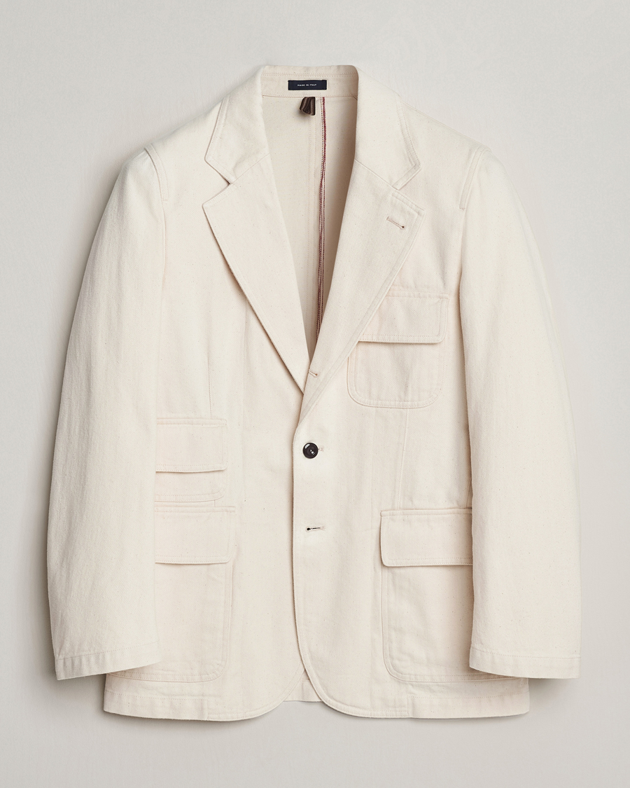 Hombres | Blazers | Drake's | MKIV Denim Games Blazer Ecru