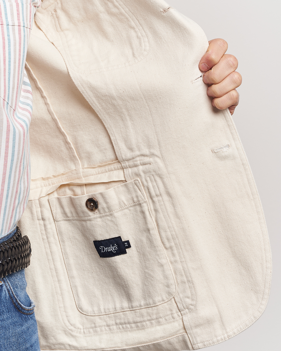 Hombres | Blazers | Drake's | MKIV Denim Games Blazer Ecru