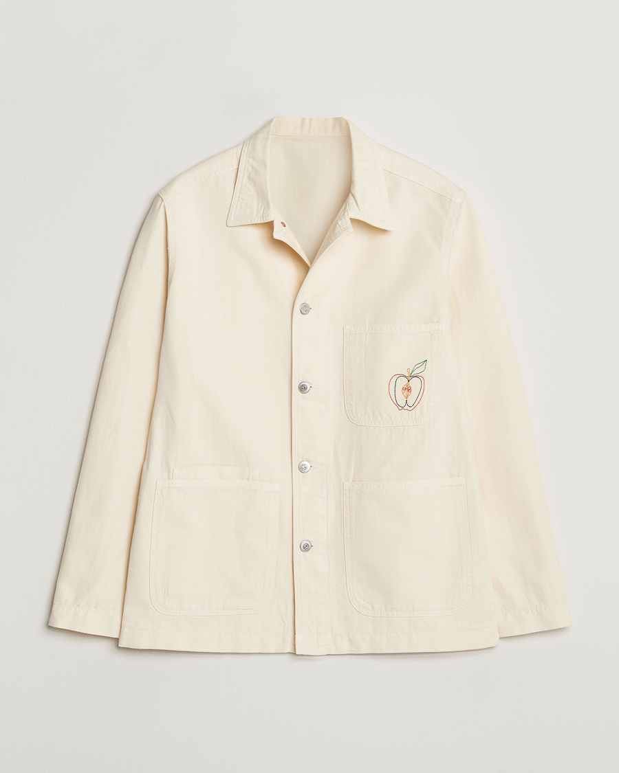 Hombres | Camisas | Drake's | Herringbone Fatigue Cotton Jacket Ecru