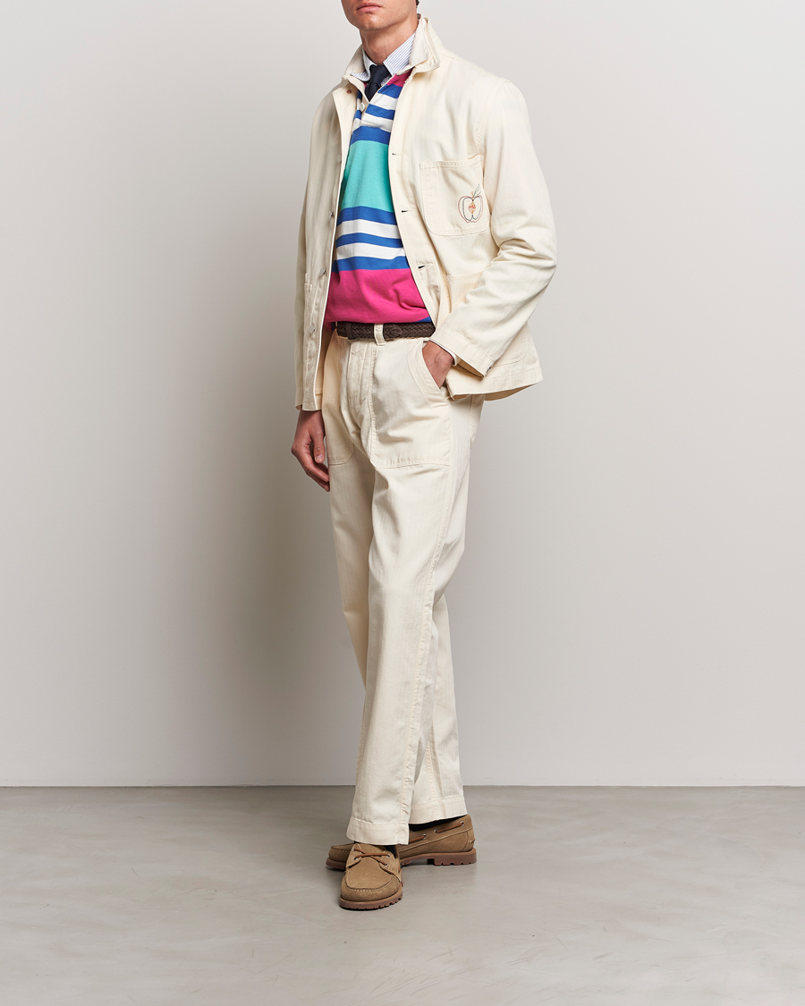 Hombres | Camisas | Drake's | Herringbone Fatigue Cotton Jacket Ecru