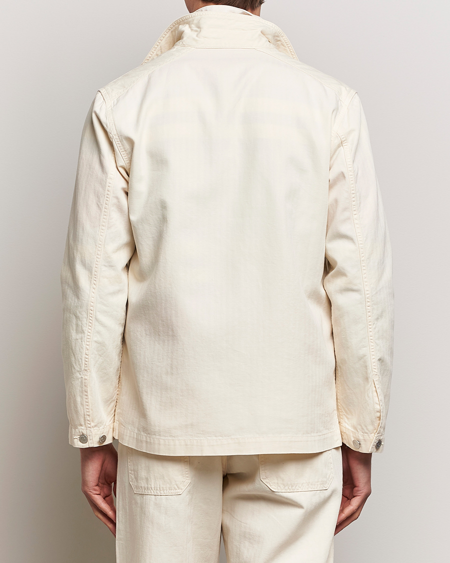Hombres | Camisas | Drake's | Herringbone Fatigue Cotton Jacket Ecru