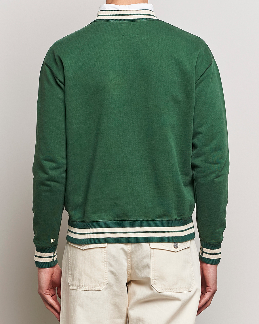 Hombres | Jerséis y prendas de punto | Drake's | Striped Rib Sweatshirt Green