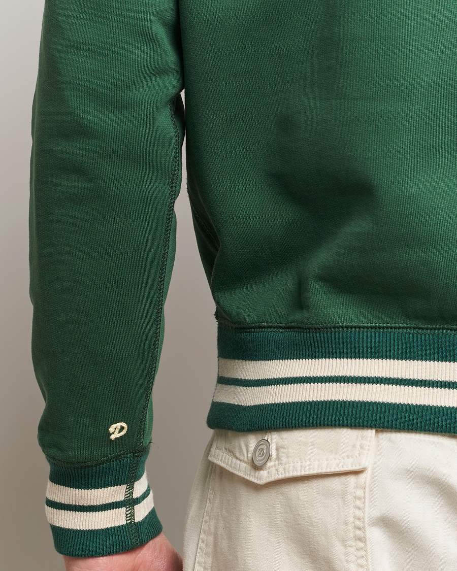 Hombres | Jerséis y prendas de punto | Drake's | Striped Rib Sweatshirt Green