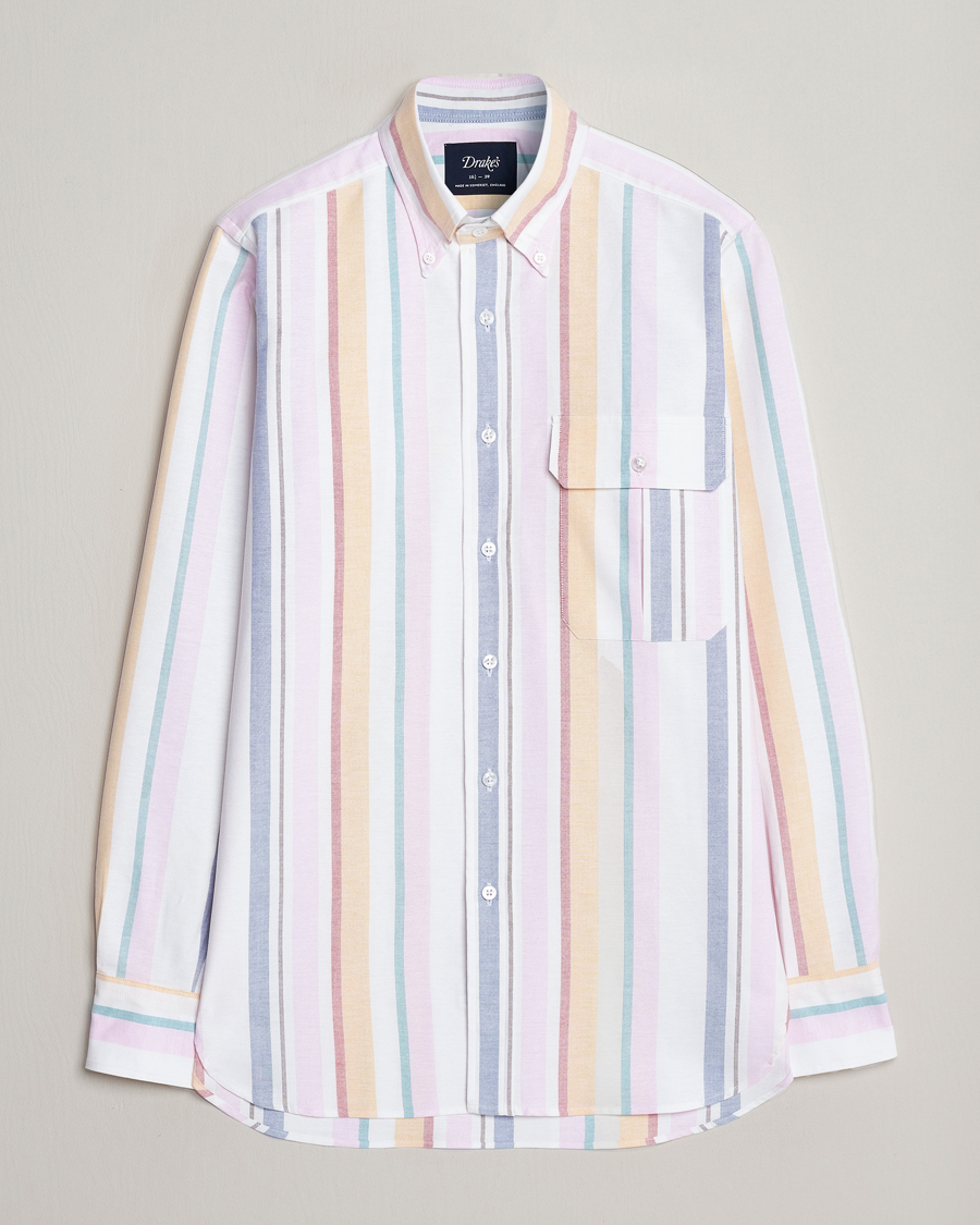Hombres | Camisas | Drake's | Multi Stripe Oxford Shirt Multi