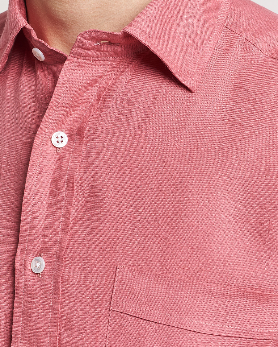 Hombres | Camisas | Drake's | Linen Summer Shirt Pink
