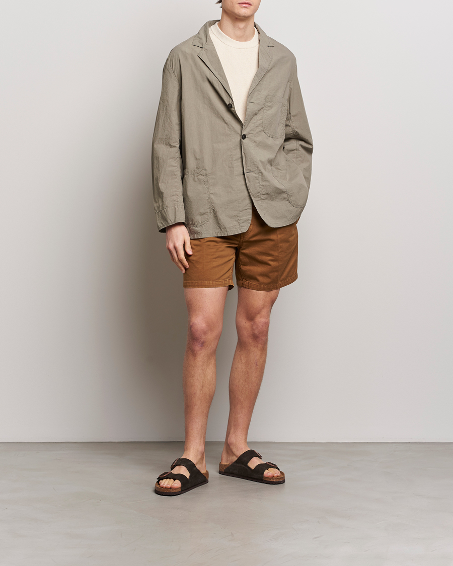 Hombres | Pantalones cortos | Drake's | Cotton Twill Chino Shorts Washed Tobacco