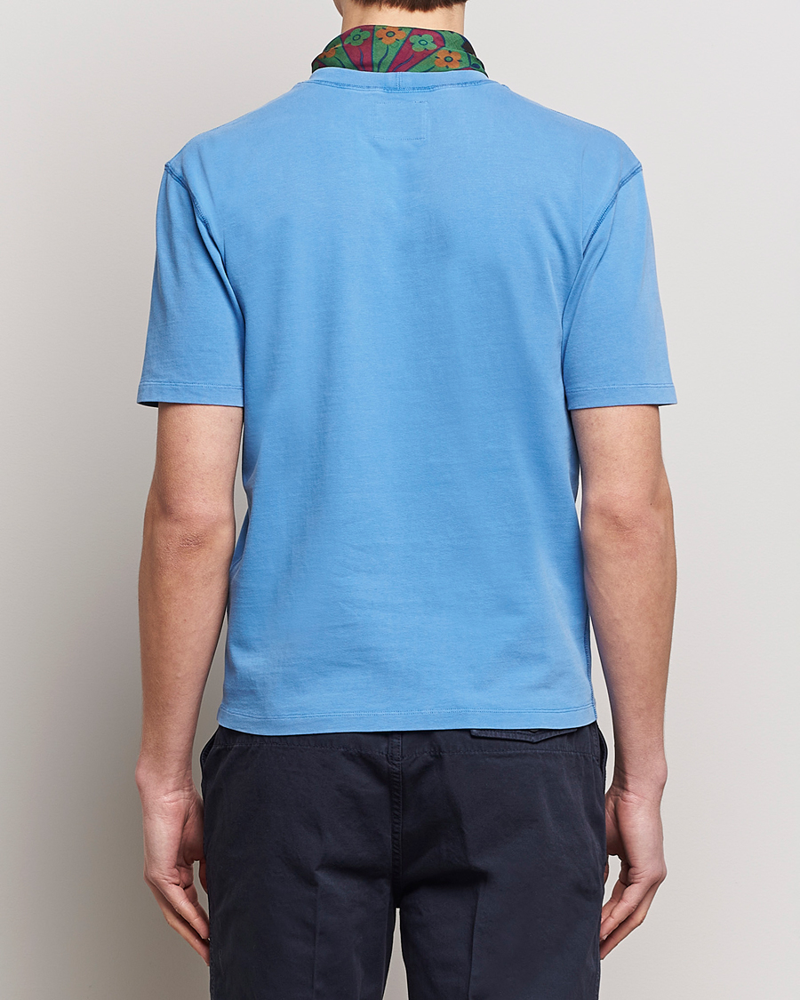 Hombres | Camisetas | Drake's | Washed Hiking T-Shirt French Blue