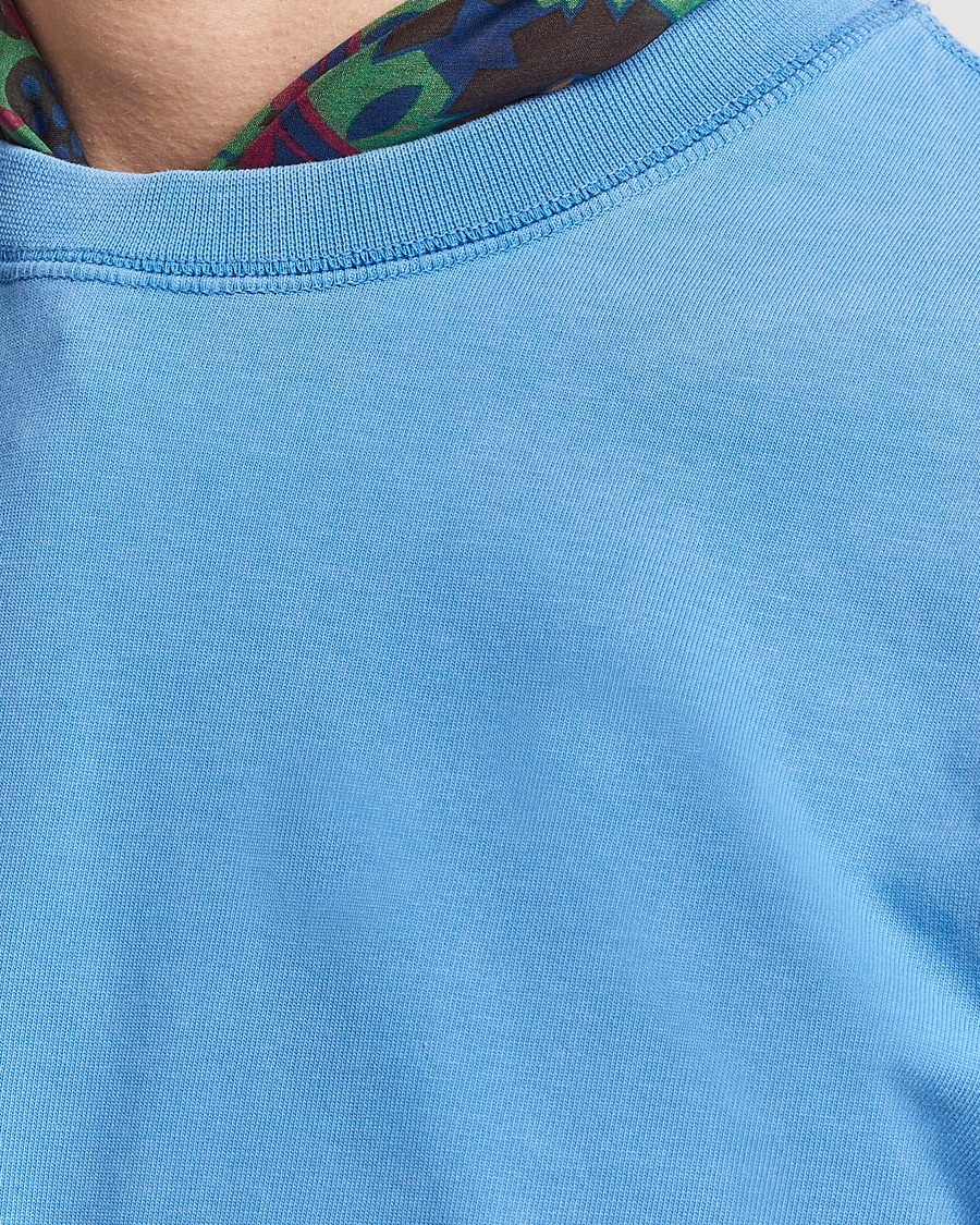 Hombres | Camisetas | Drake's | Washed Hiking T-Shirt French Blue