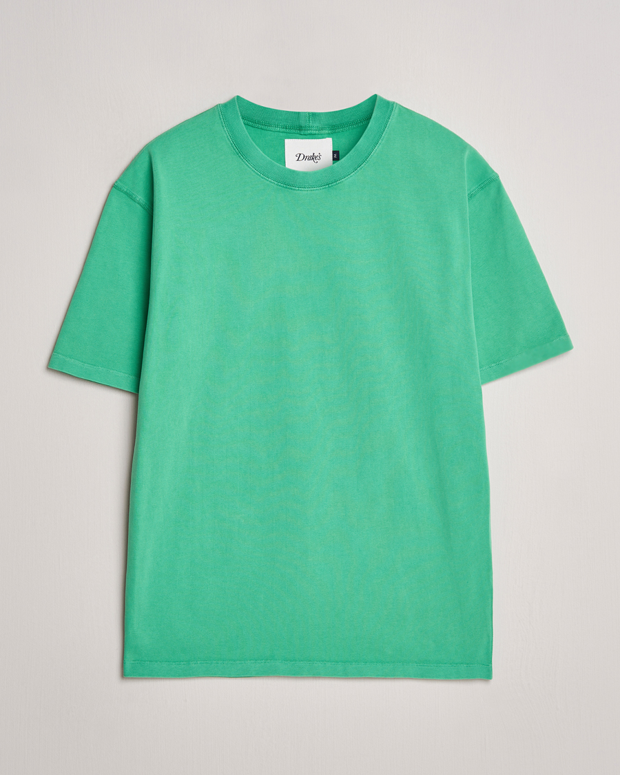 Hombres | Camisetas | Drake's | Washed Hiking T-Shirt Green