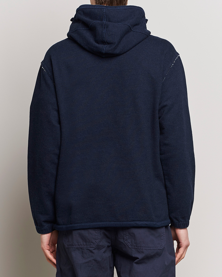 Hombres | Jerséis y prendas de punto | C.P. Company | Washed Indigo Fleece Hooded Sweatshirt Navy