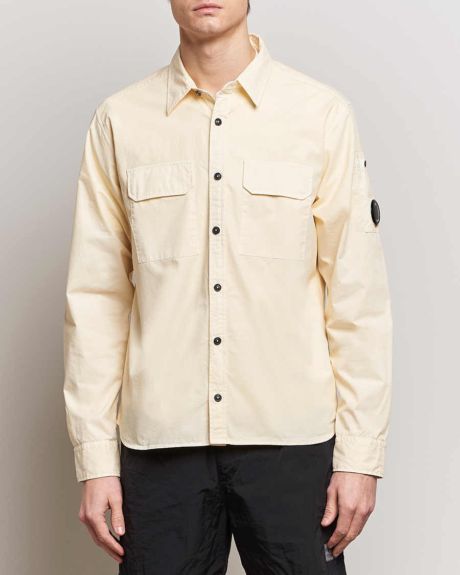 Hombres | Camisas casuales | C.P. Company | Long Sleeve Gabardine Pocket Shirt Ecru