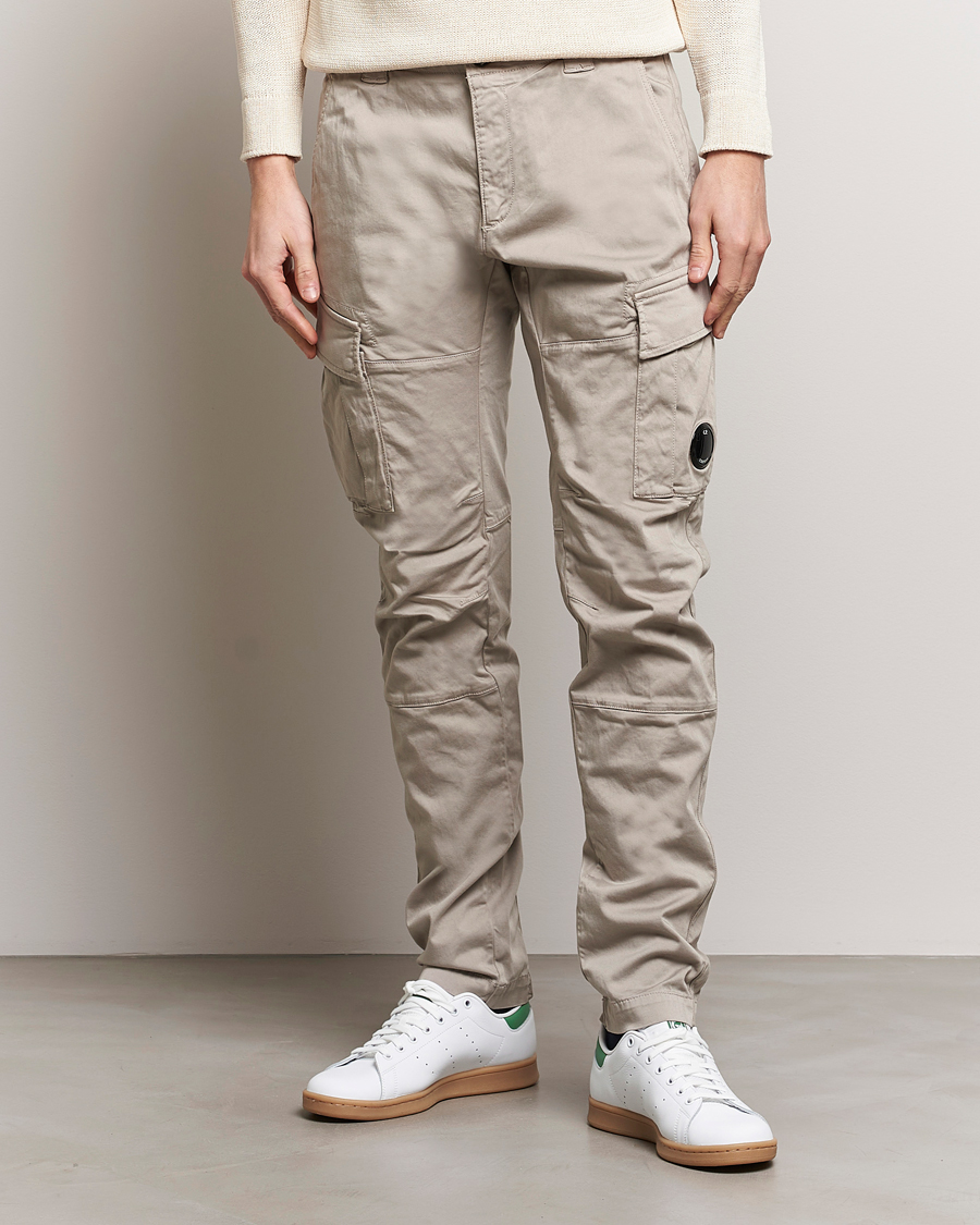Hombres | Ropa | C.P. Company | Satin Stretch Cargo Pants Beige