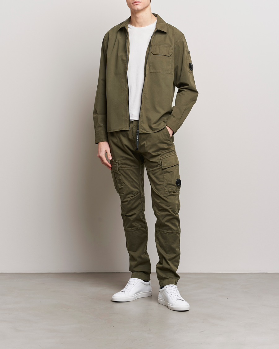 Hombres | Pantalones | C.P. Company | Satin Stretch Cargo Pants Army