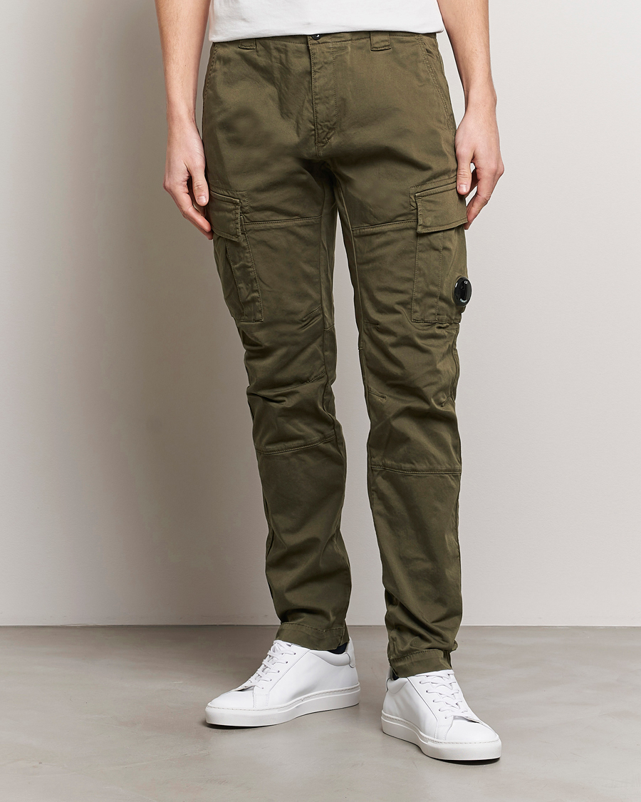 Hombres | Pantalones | C.P. Company | Satin Stretch Cargo Pants Army