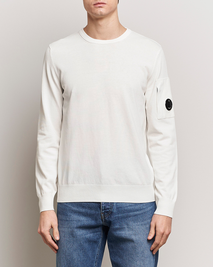 Hombres |  | C.P. Company | Old Dyed Cotton Crepe Crewneck White